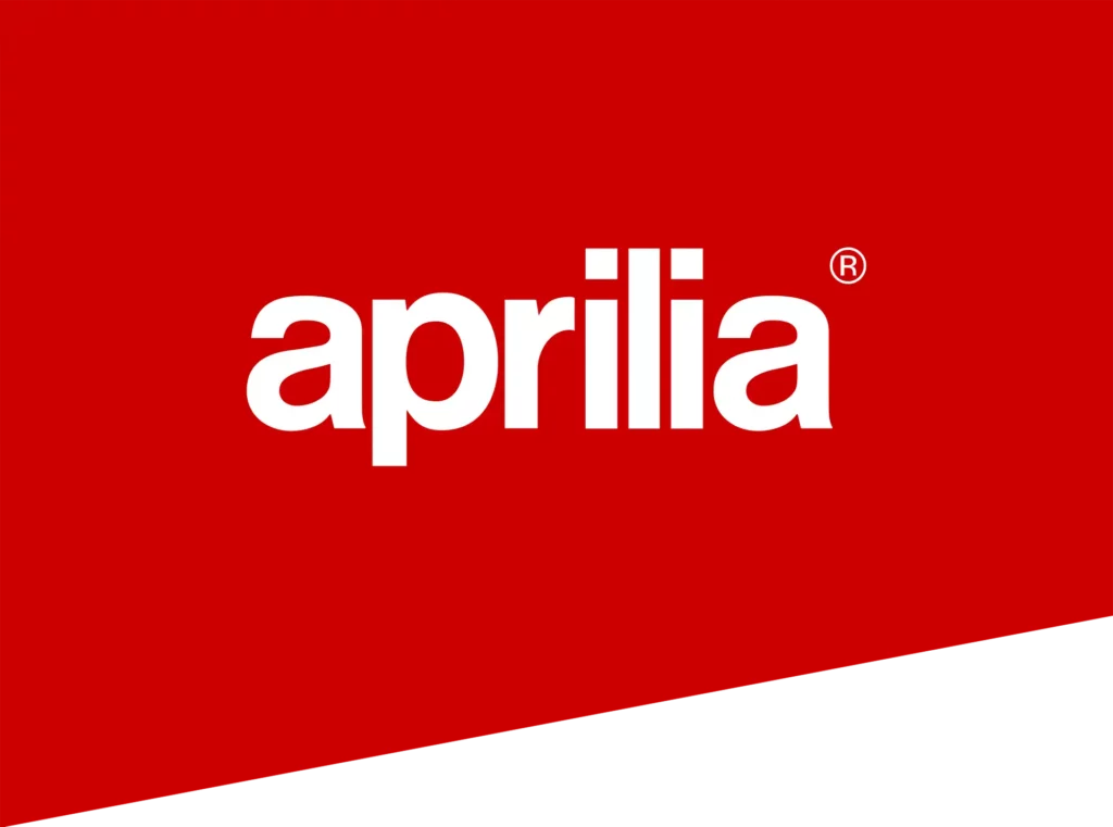 aprilia Logo weiß auf rot